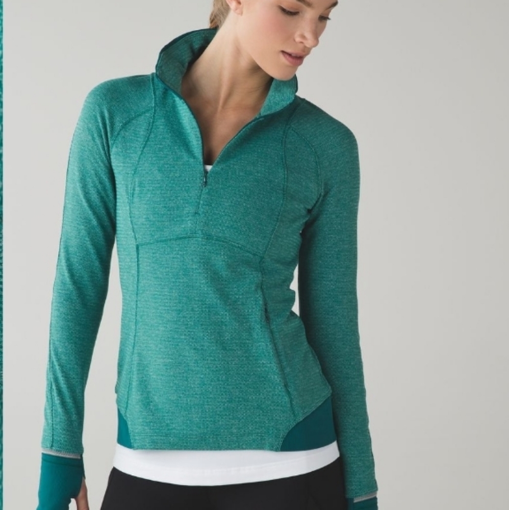 Lululemon Runderful Hunter Green Half Zip Pullover